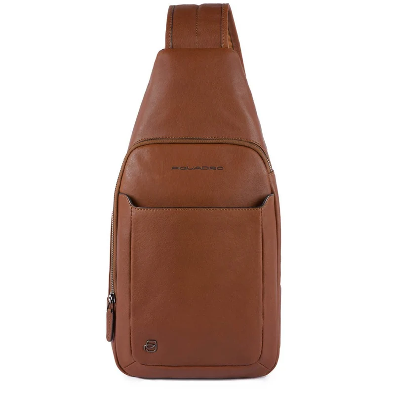 Monospalla porta iPad Black Square Cuoio