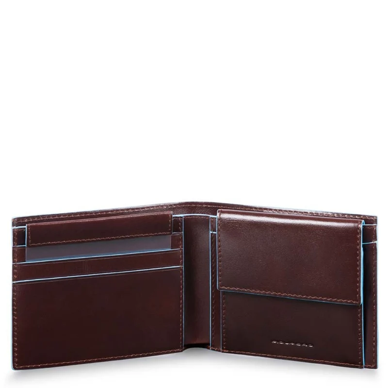 Portafoglio uomo con portamonete/porta carte di c Blue Square