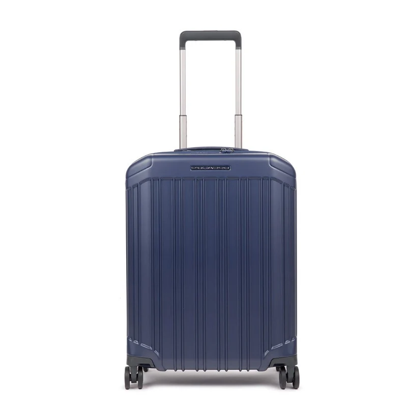 Trolley cabina rigido ultra slim Blu opaco a quattro ruote Linea PQ Light