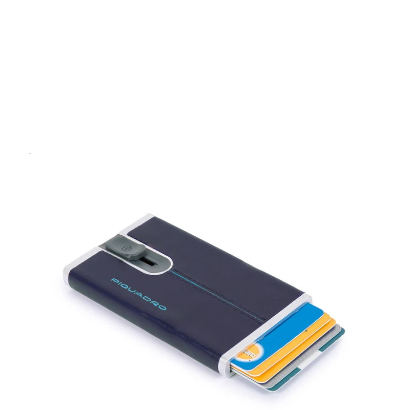 Porta carte di credito con sliding system Blue Square