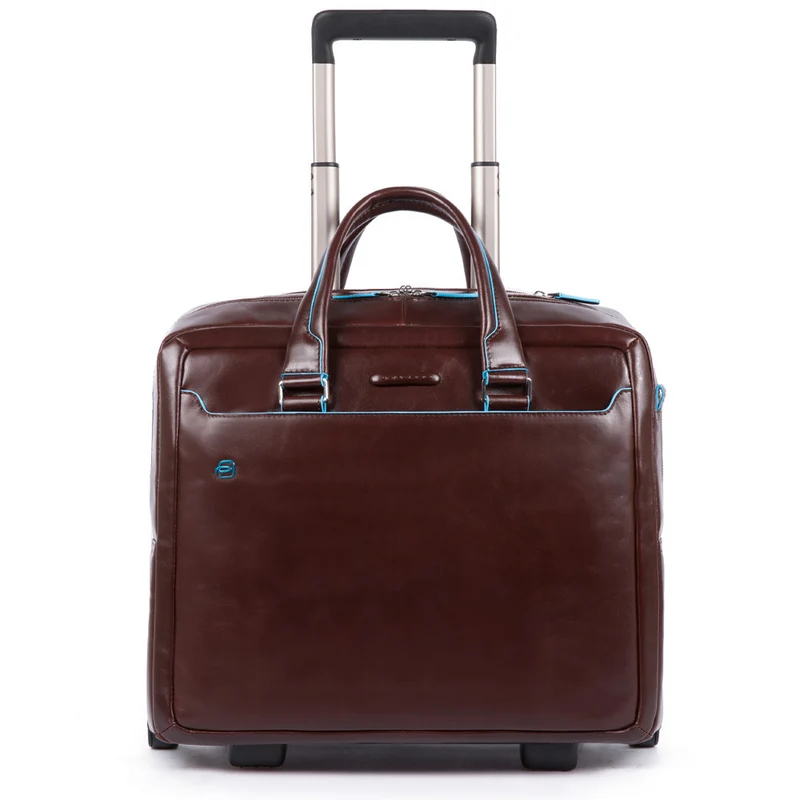 Cartella trolley 2 ruote in pelle Blue Square
