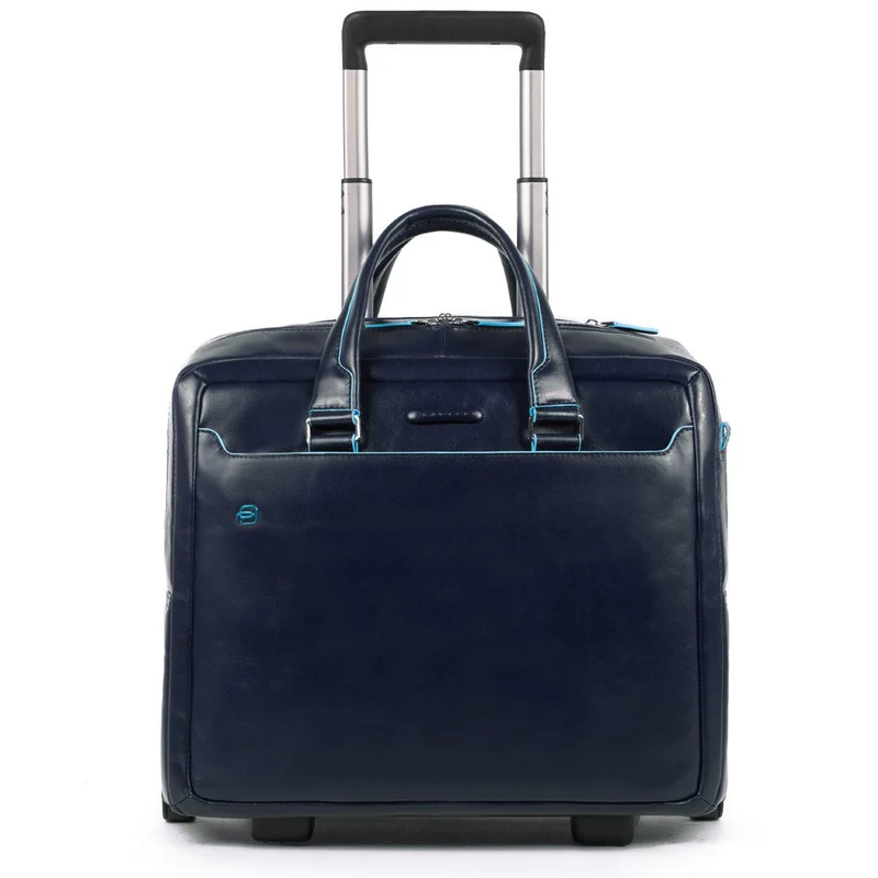 Cartella trolley 2 ruote in pelle Blue Square