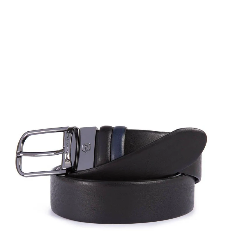 Cintura Uomo Reversibile Con Fibbia Ad Ardiglione Black Square