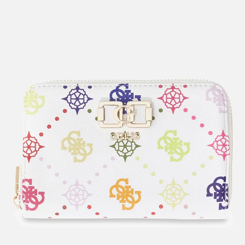 Portafoglio Donna GUESS Chiuso con Zip Linea Emelie Colore Multi Logo Misura Media