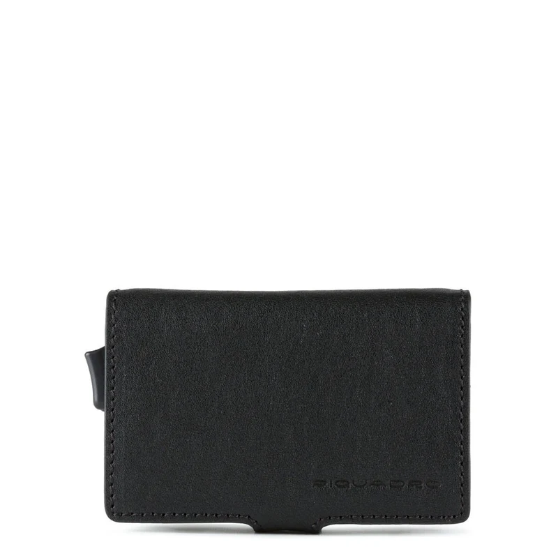 Porta carte di credito in metallo Black Square Nero