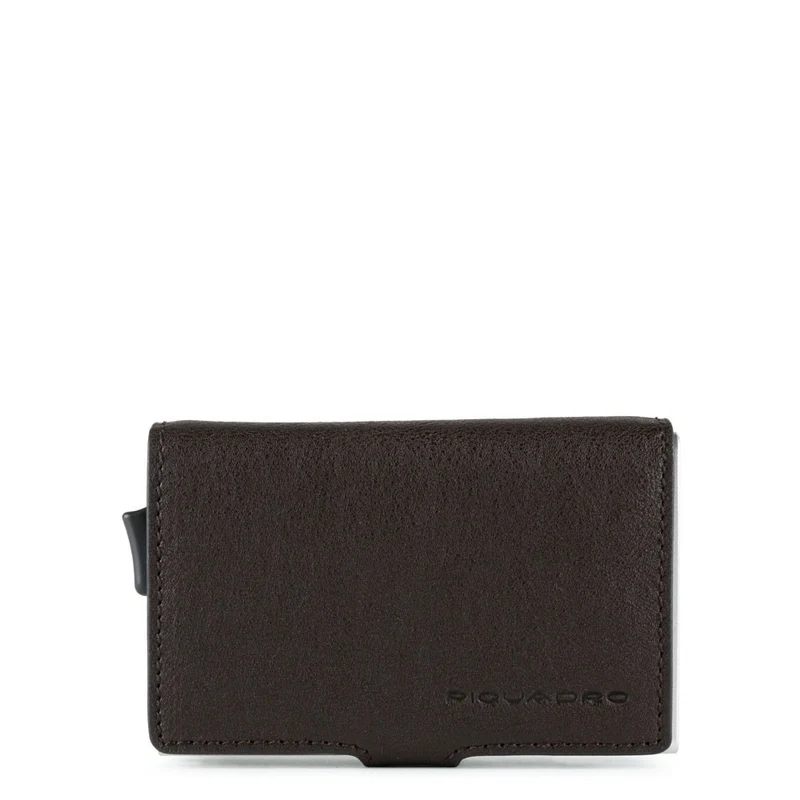 Porta carte di credito doppio con Black Square Testa di Moro