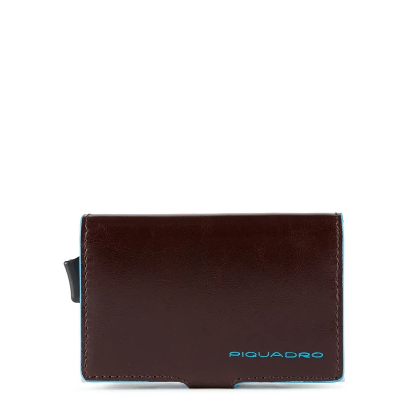 Porta carte di credito Mogano in metallo Blue Square