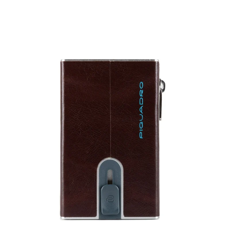 Compact wallet Mogano per banconote e carte di credito Blue Square