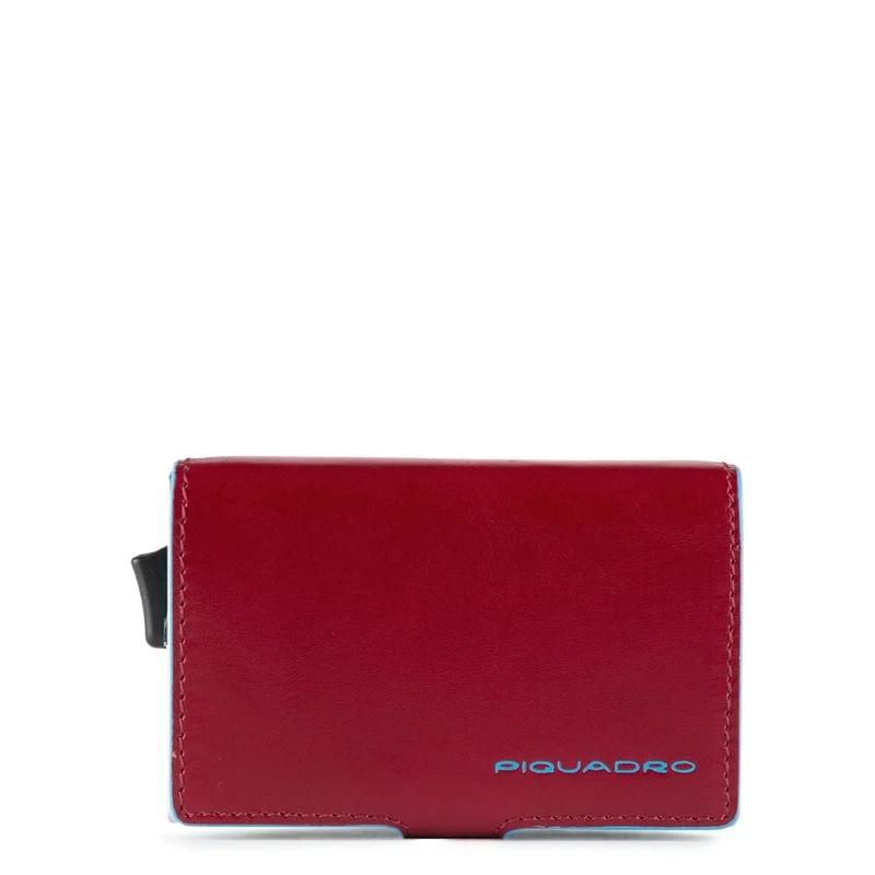 Porta carte di credito doppio con Blue Square Rosso