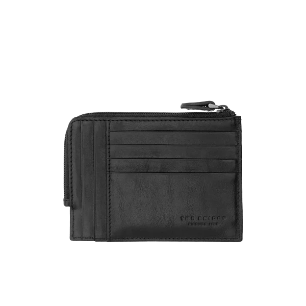 Portatessere con zip in pelle The Bridge Linea Story Uomo