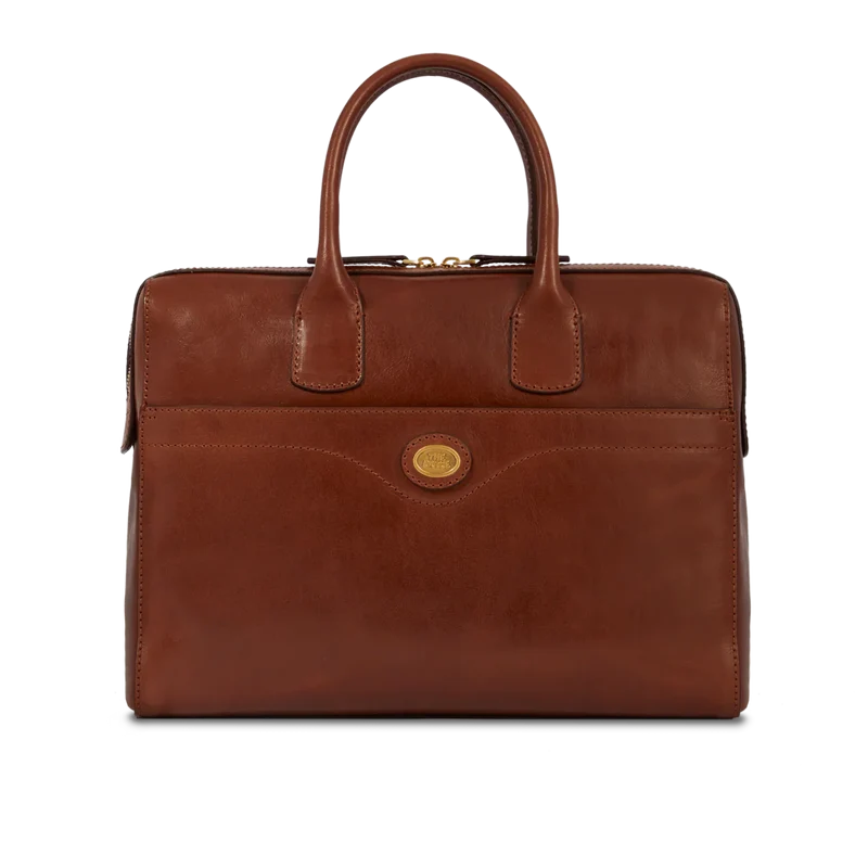 Borsa in pelle porta pc Marrone Story Donna