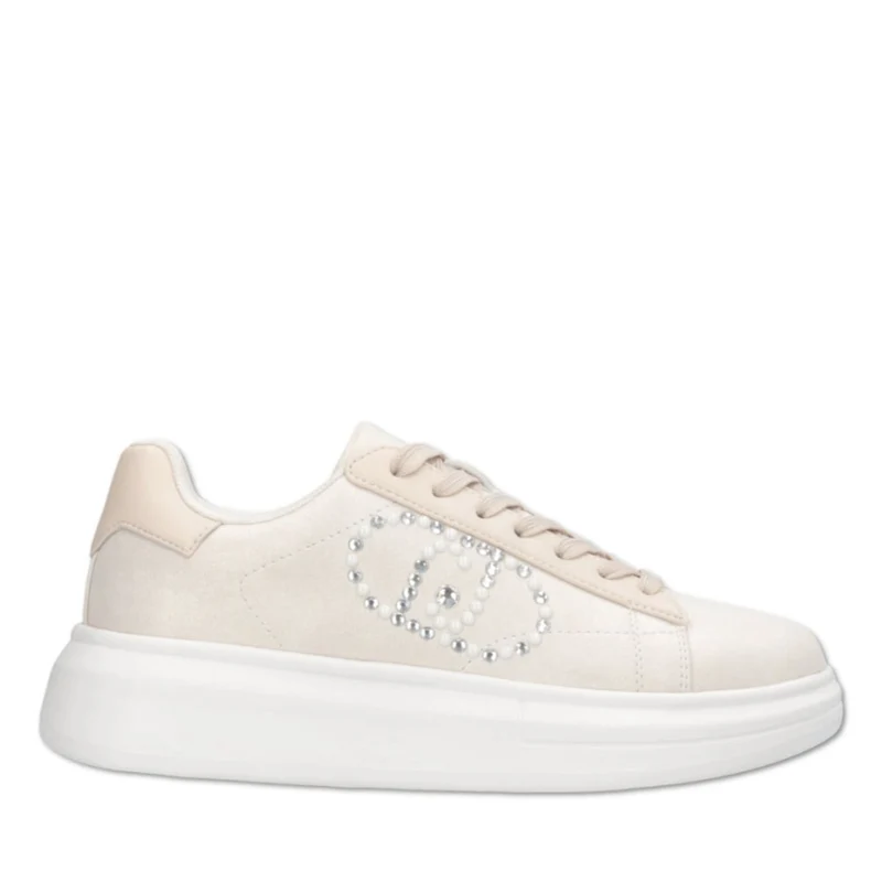 Sneakers Platform LIU JO Babol 01 in Microfibra Shiny color Latte