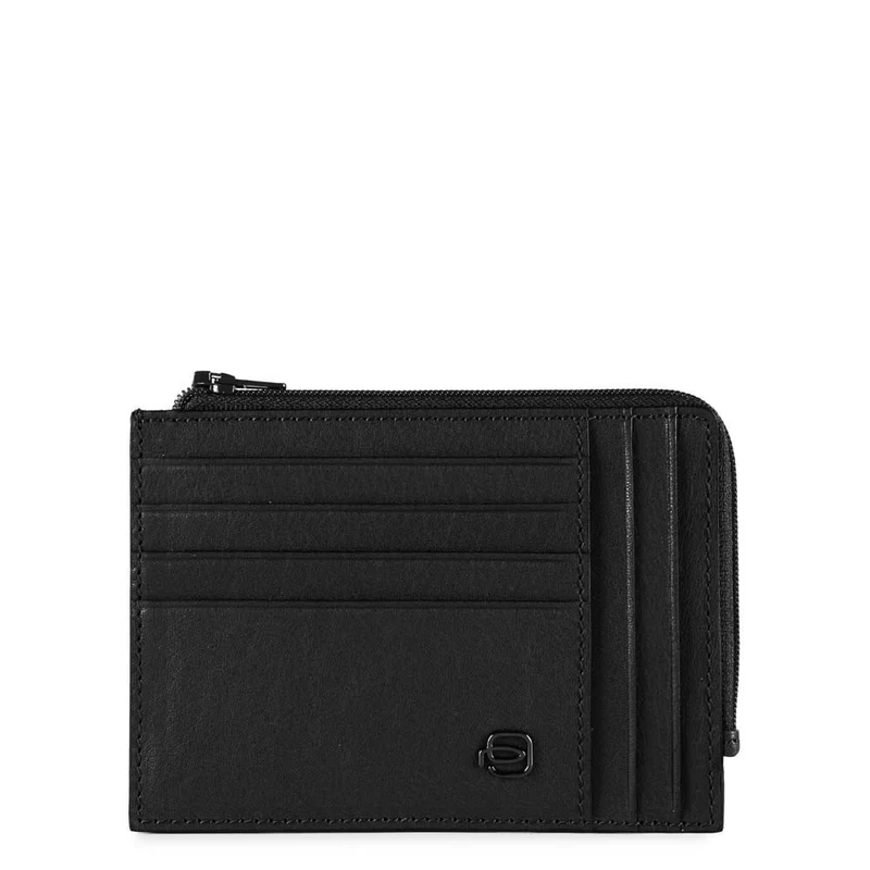 Bustina portamonete/documenti e carte di credito nera con protezione anti-frode RFID Black Square