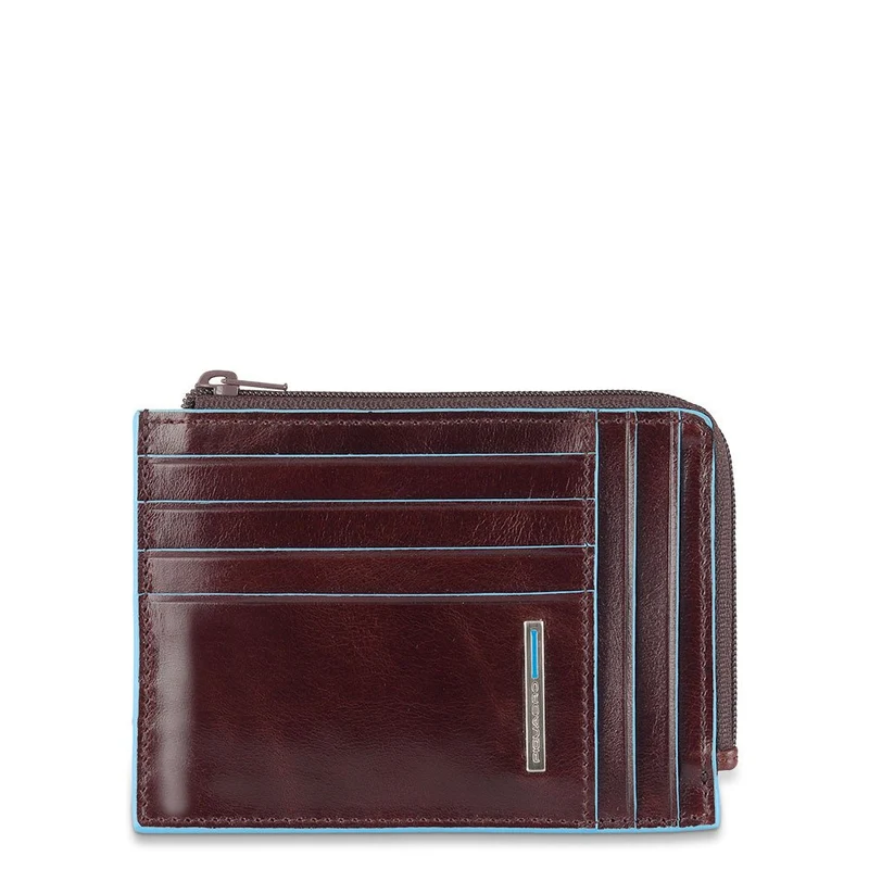 Bustina portamonete documenti/carte di credito pelle Blue Square