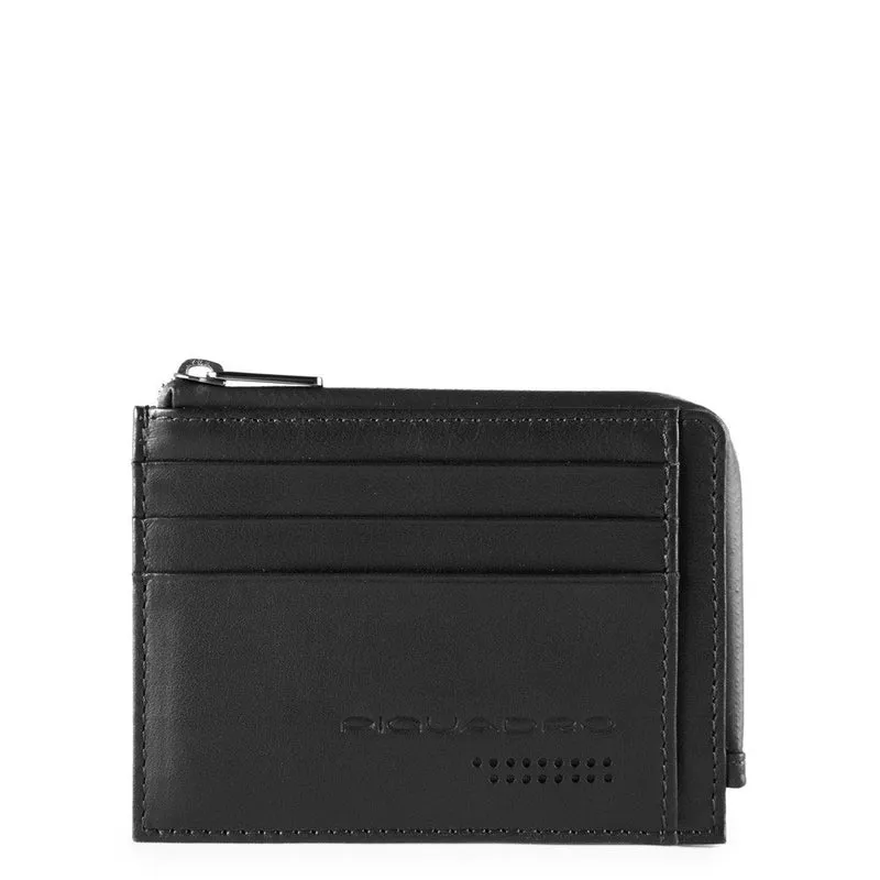 Bustina nera portamonete documenti e carte di credito Urban