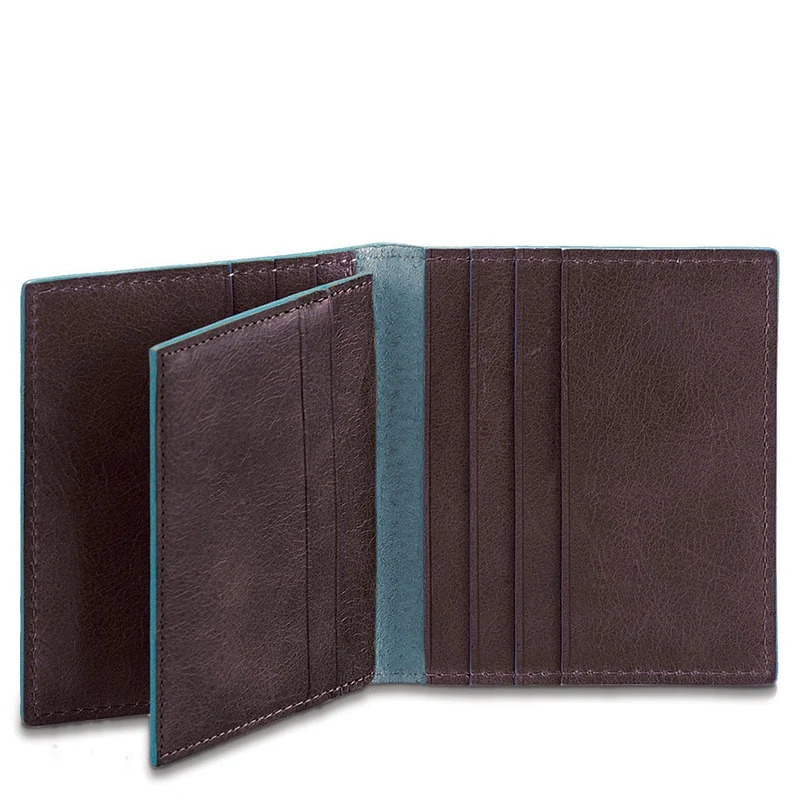 Porta carte di credito Mogano con protezione anti-frode RFID Blue Square
