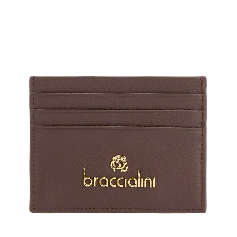 Portatessere Donna BRACCIALINI linea Basic in Pelle Marrone