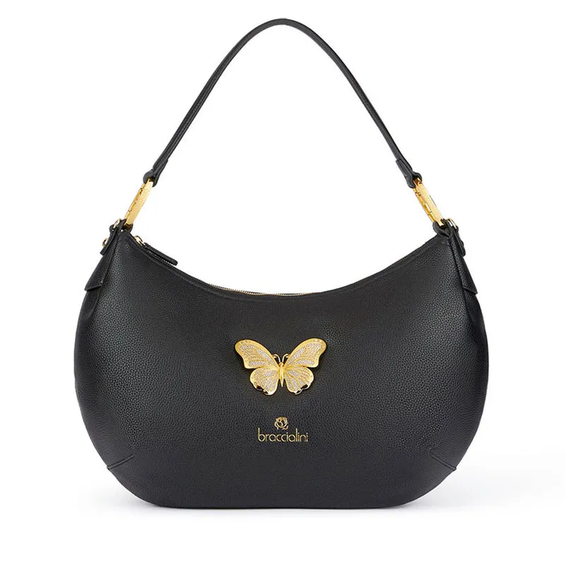 Borsa Donna Mezzaluna a Spalla BRACCIALINI linea Beth Jewels Nera