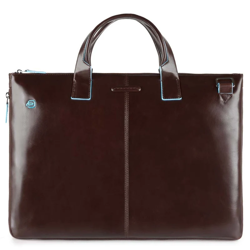Cartellina sottile in pelle due manici Blue Square