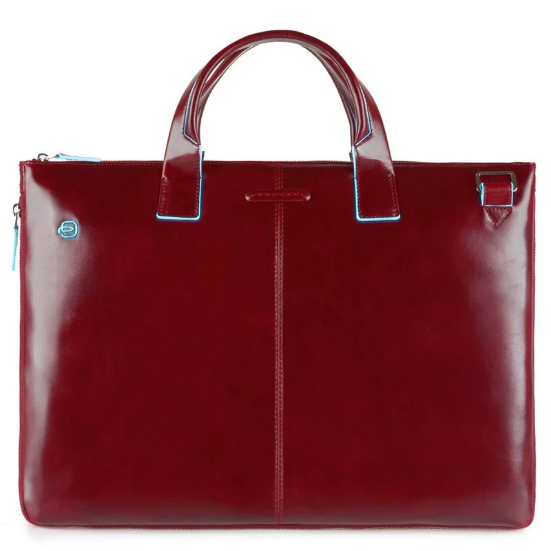 Cartellina sottile in pelle due manici Blue Square
