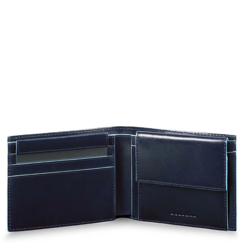 Portafoglio uomo con portamonete/porta carte di c Blue Square