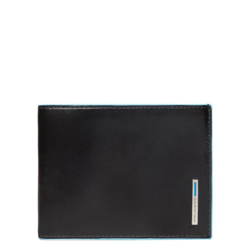 Portafoglio uomo con portamonete in pelle Blue Square