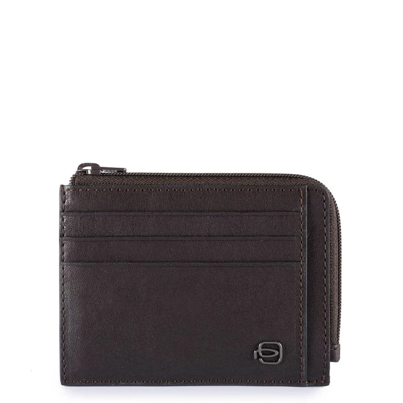 Porta carte di credito in pelle Black Square