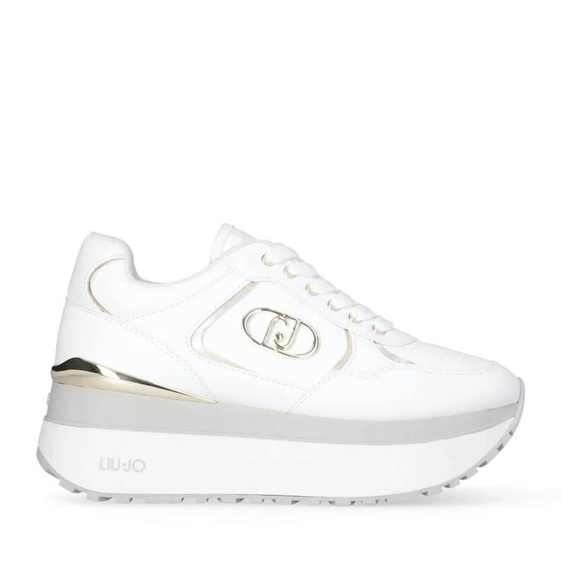 Sneakers Super Platform Donna LIU JO Maxi Wonder Plus 01 in Pelle Bianca