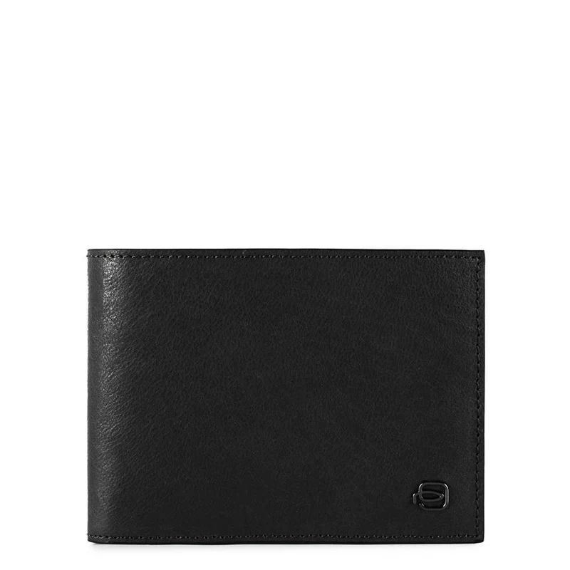 Portafoglio uomo con portamonete e protezione anti-frode RFID Black Square