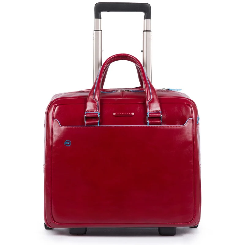 Cartella trolley 2 ruote in pelle Blue Square