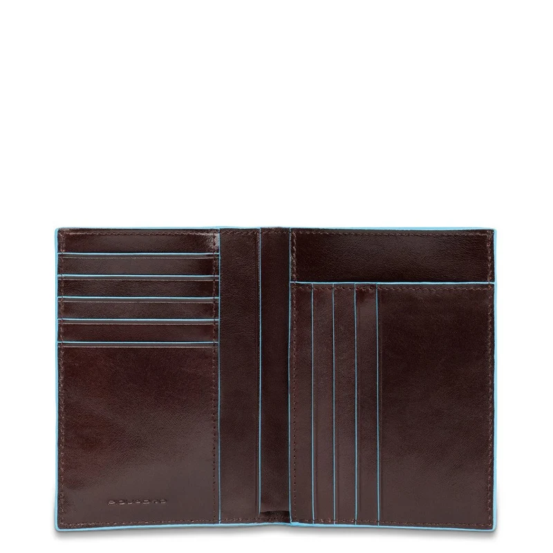 Portafoglio uomo verticale con scomparti per Blue Square