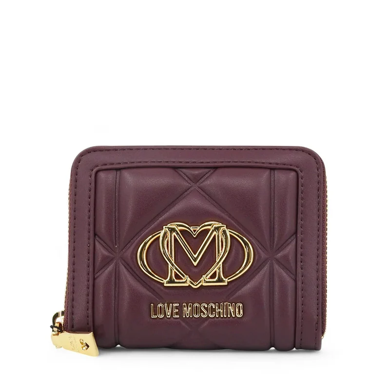 Portafoglio Piccolo Zip Around LOVE MOSCHINO linea Embossed color Vino