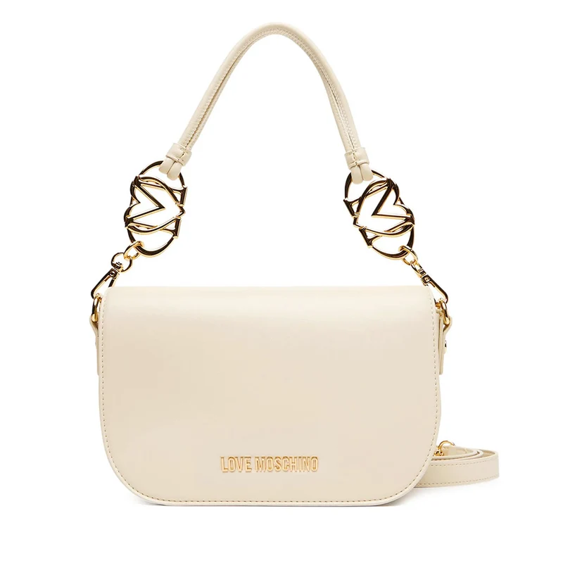 Borsa Donna a Spalla con Tracolla LOVE MOSCHINO linea Jewel Avorio