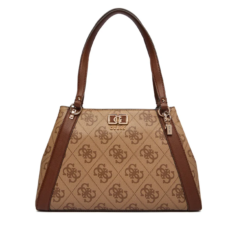 Borsa Donna Shopper a Spalla GUESS Linea Karnilla Colore Latte Logo - Brown