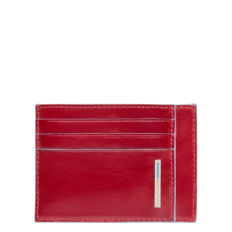 Porta carte di credito in pelle Blue Square