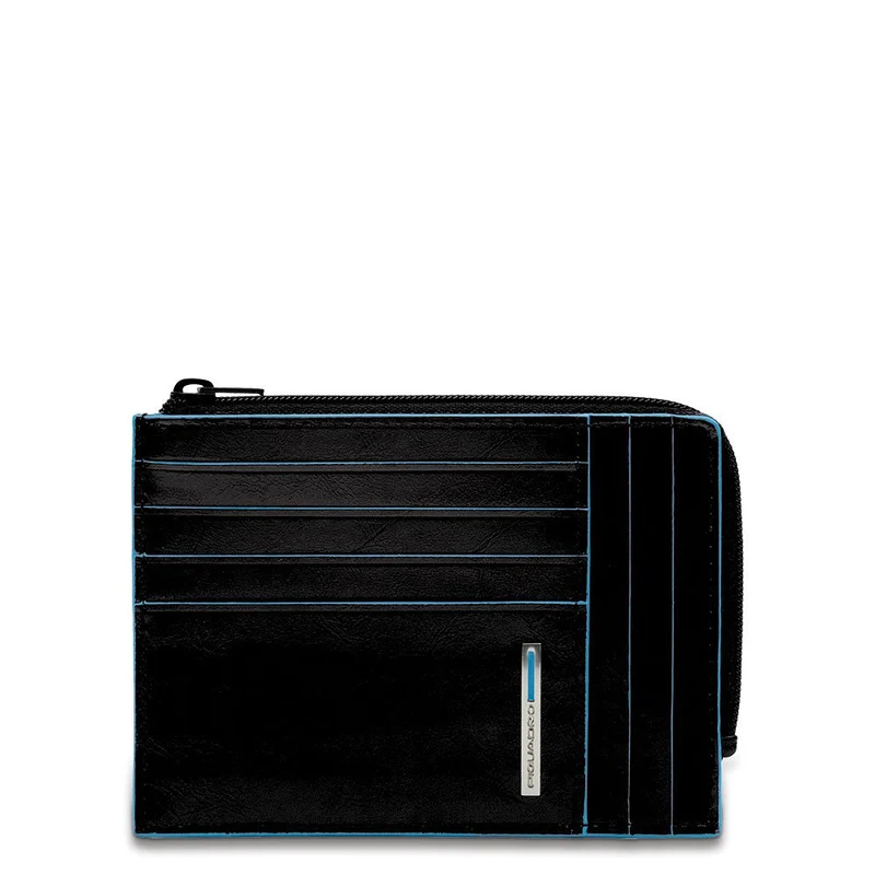Bustina portamonete documenti/carte di credito pelle Blue Square
