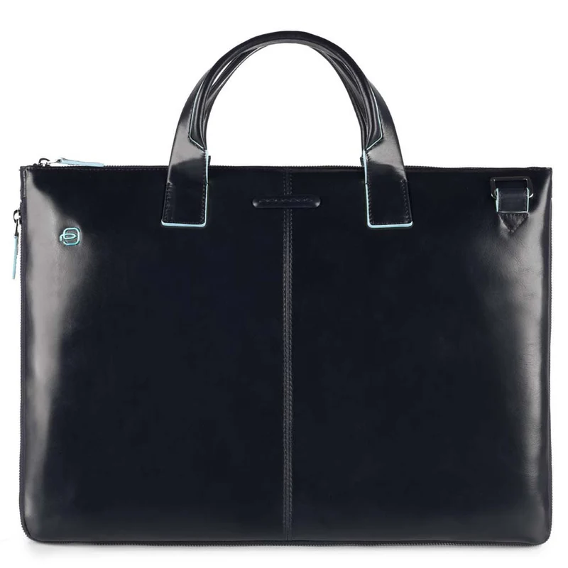 Cartellina sottile in pelle due manici Blue Square