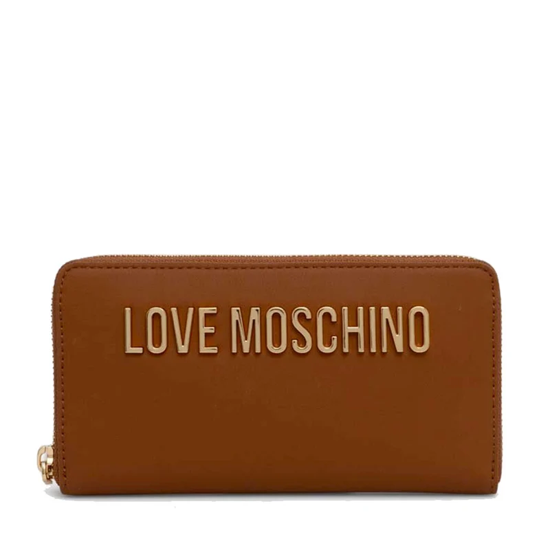 Portafoglio Donna Zip Around LOVE MOSCHINO linea Bold Love color Castagna