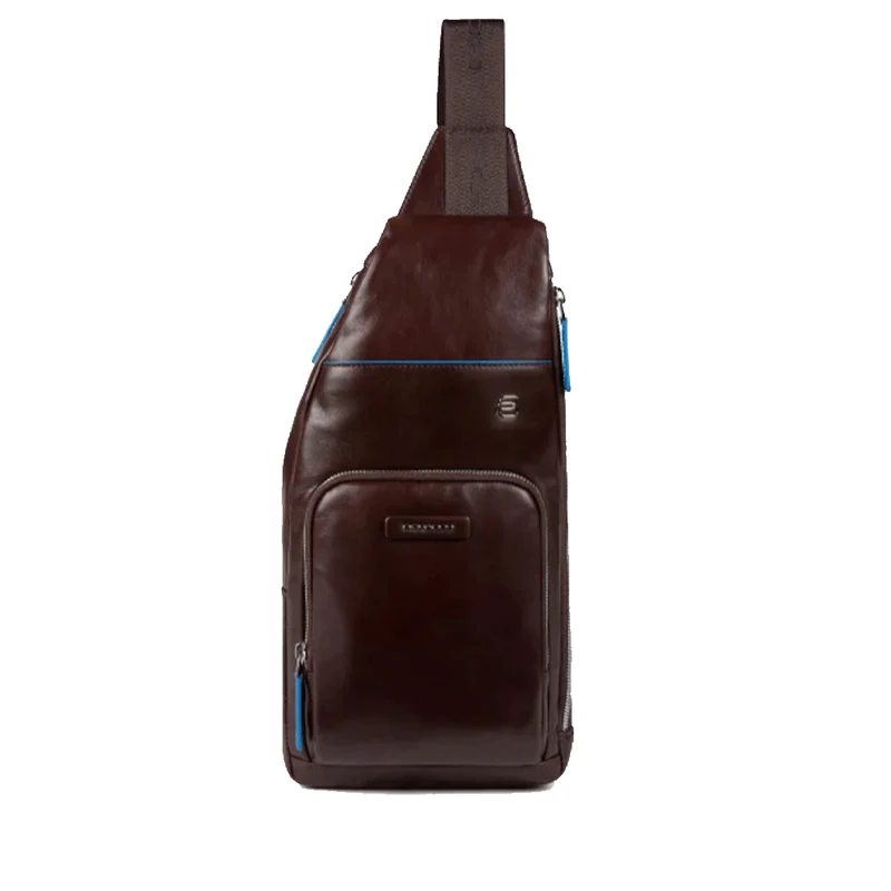 Monospalla Uomo Porta iPad mini PIQUADRO linea Blue Square in Pelle Mogano - CA5577B2