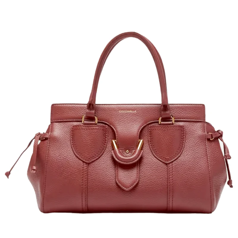 Borsa Donna a Mano COCCINELLE in Pelle Linea York M colore Brandy