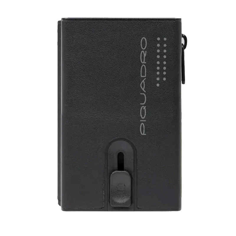 Portacarte PIQUADRO in Pelle e Alluminio con RFID Colore Nero Linea Urban - PP5585UB00R