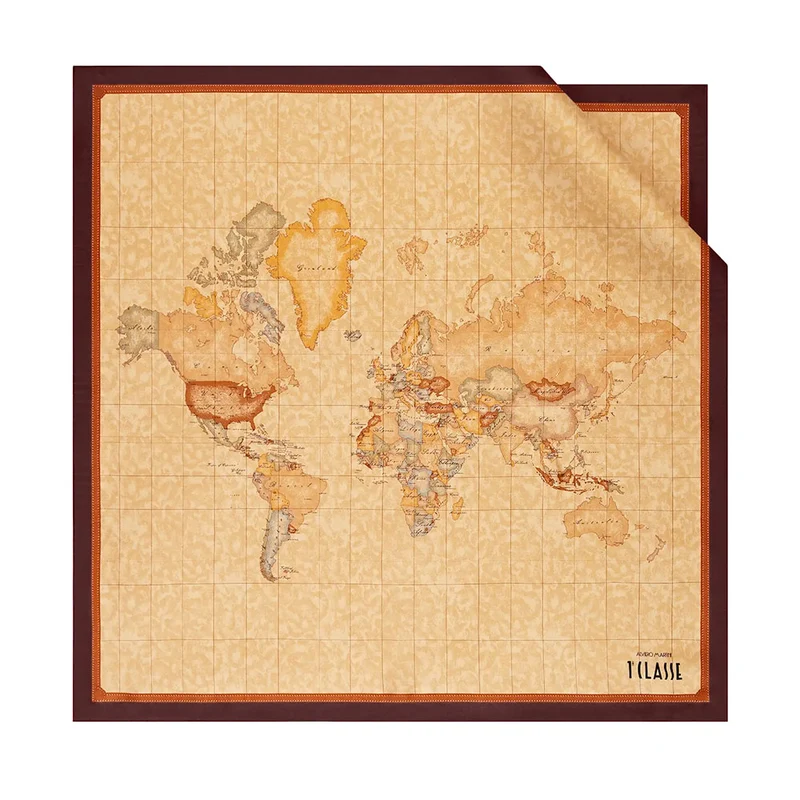 Foulard 70 x 70 cm 1A Classe Alviero Martini in Seta stampa Geo Classic e Mogano 3170