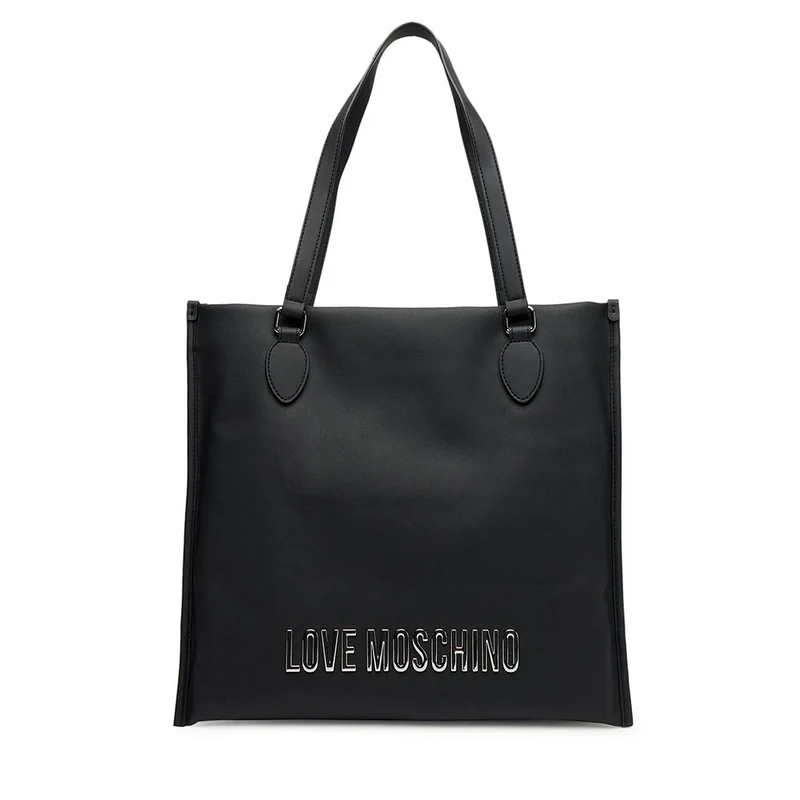 Shopping Bag Verticale LOVE MOSCHINO linea Bold Bag colore Nero e Nikel