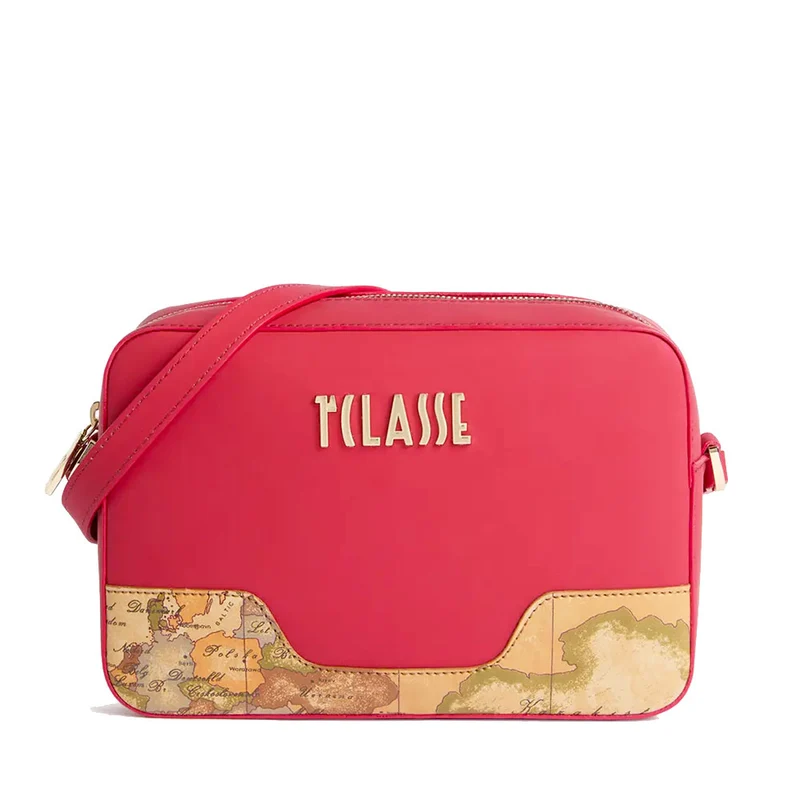Borsa Donna a Tracolla 1A Classe Alviero Martini linea Frost Geo in Tessuto Gommato Rosso Scuro LD99