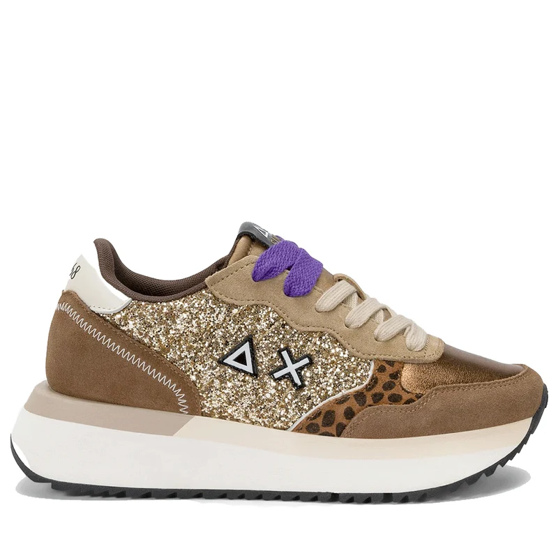 Scarpe Donna Sun68 Sneakers Big Ally Glitter Colore Oro - Z45212