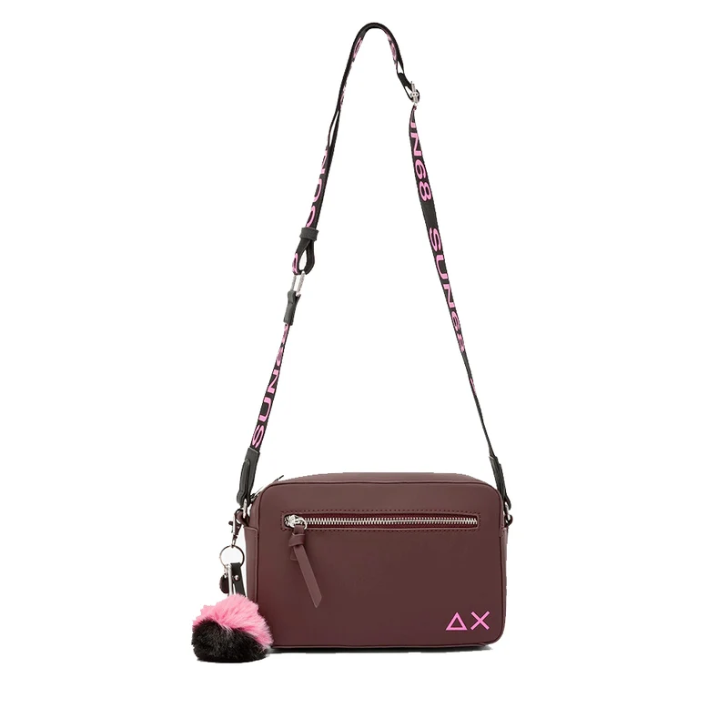 Borsa Donna a Tracolla SUN68 in Tessuto Bordeaux - Z45269