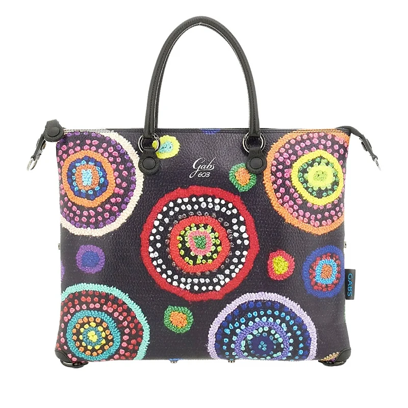Borsa Donna a Mano con Tracolla GABS G3 PLUS Medium in Pelle stampa Ricami