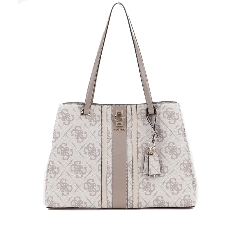 Borsa Donna Shopper a Spalla GUESS Linea Erenia colore Dark Taupe Logo