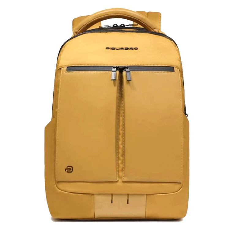 Zaino PIQUADRO con Porta Computer 15,6" in Tessuto e Pelle Colore Giallo Linea Orion - CA6621S136