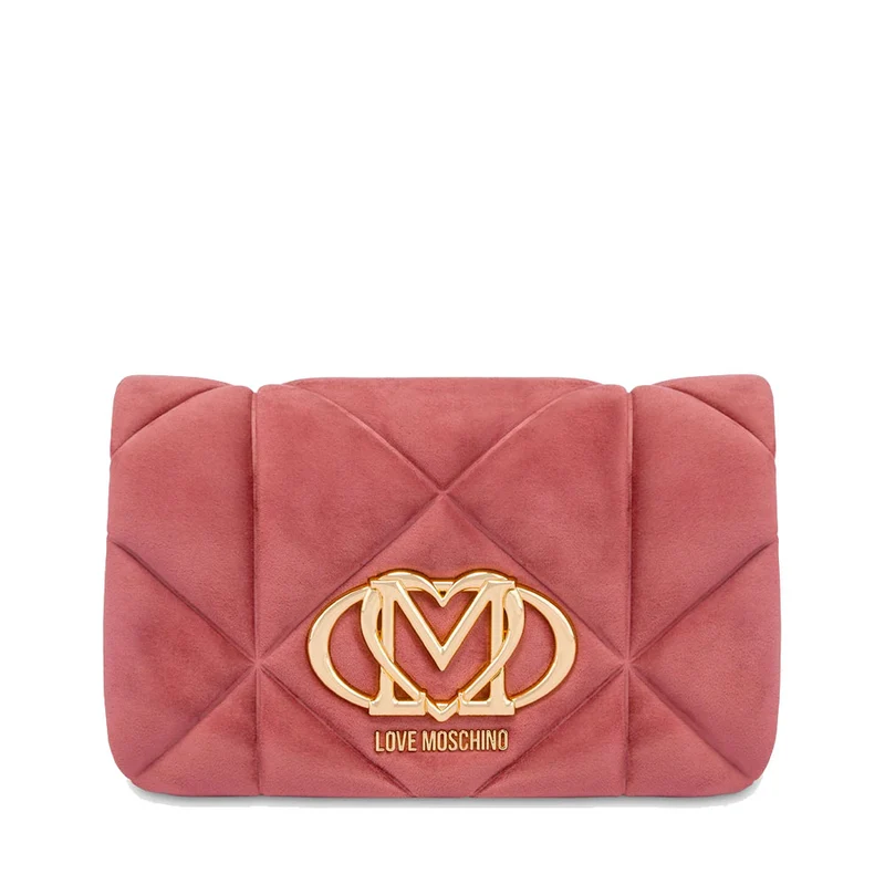 Clutch con Tracolla LOVE MOSCHINO in Tessuto Soft Rosa Antico